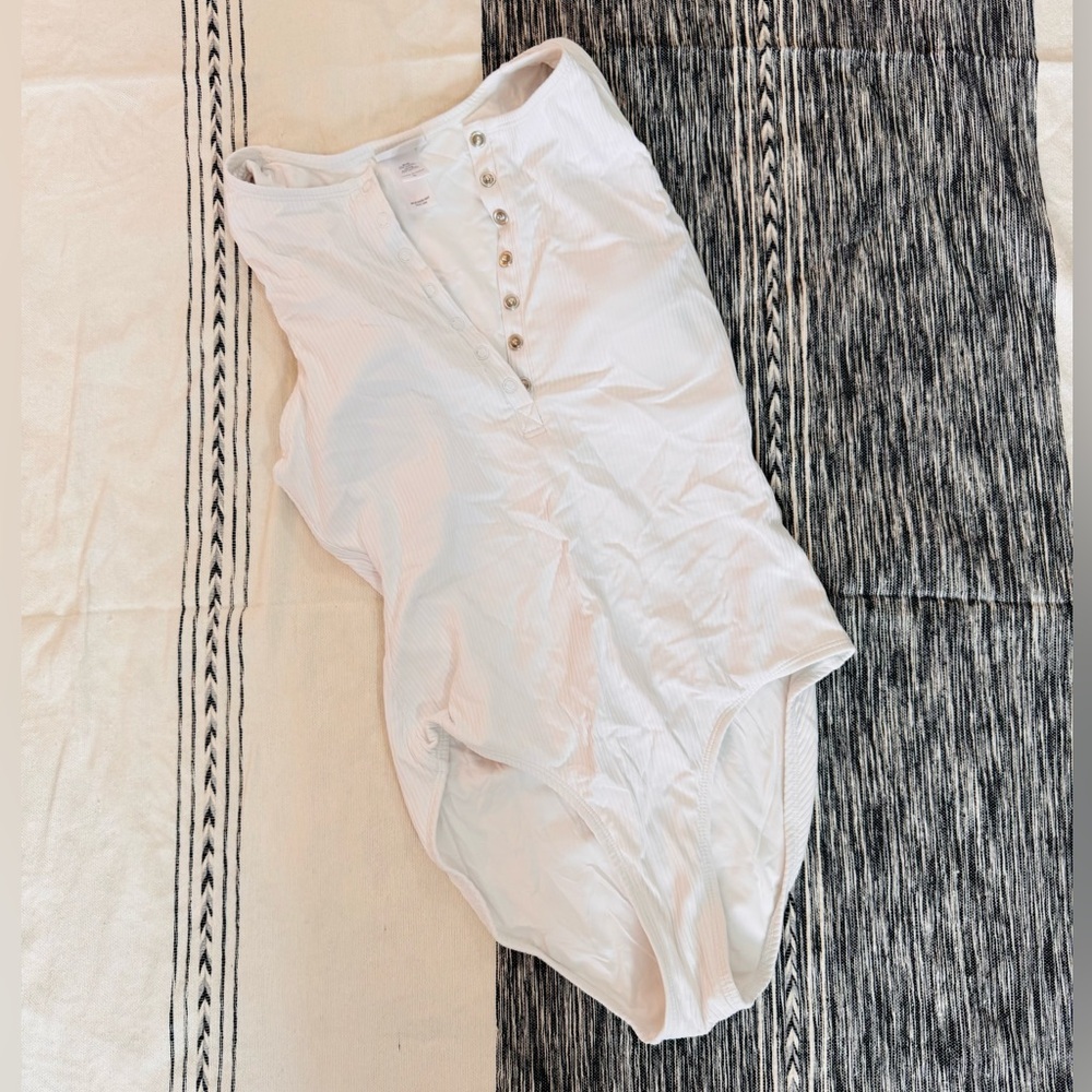 Andie White Button-Up Swimsuit